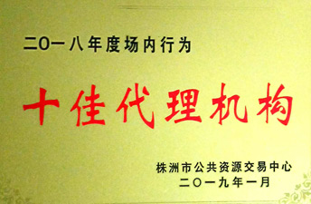 2018年株洲市十佳代理机构